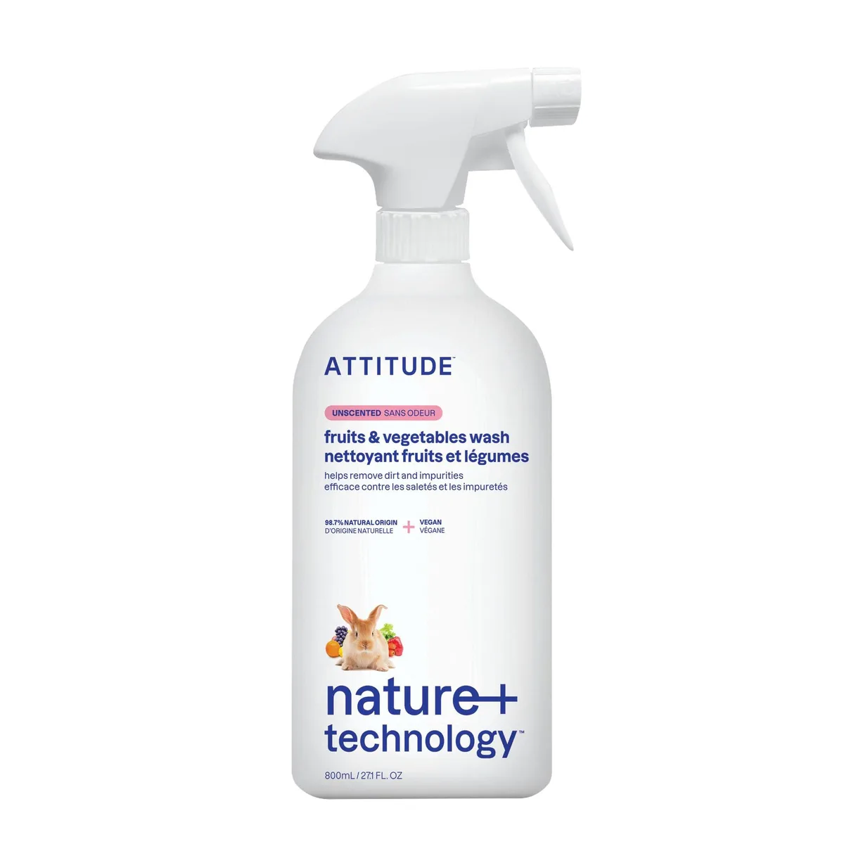 White 27.1 fl oz spray bottle with green label