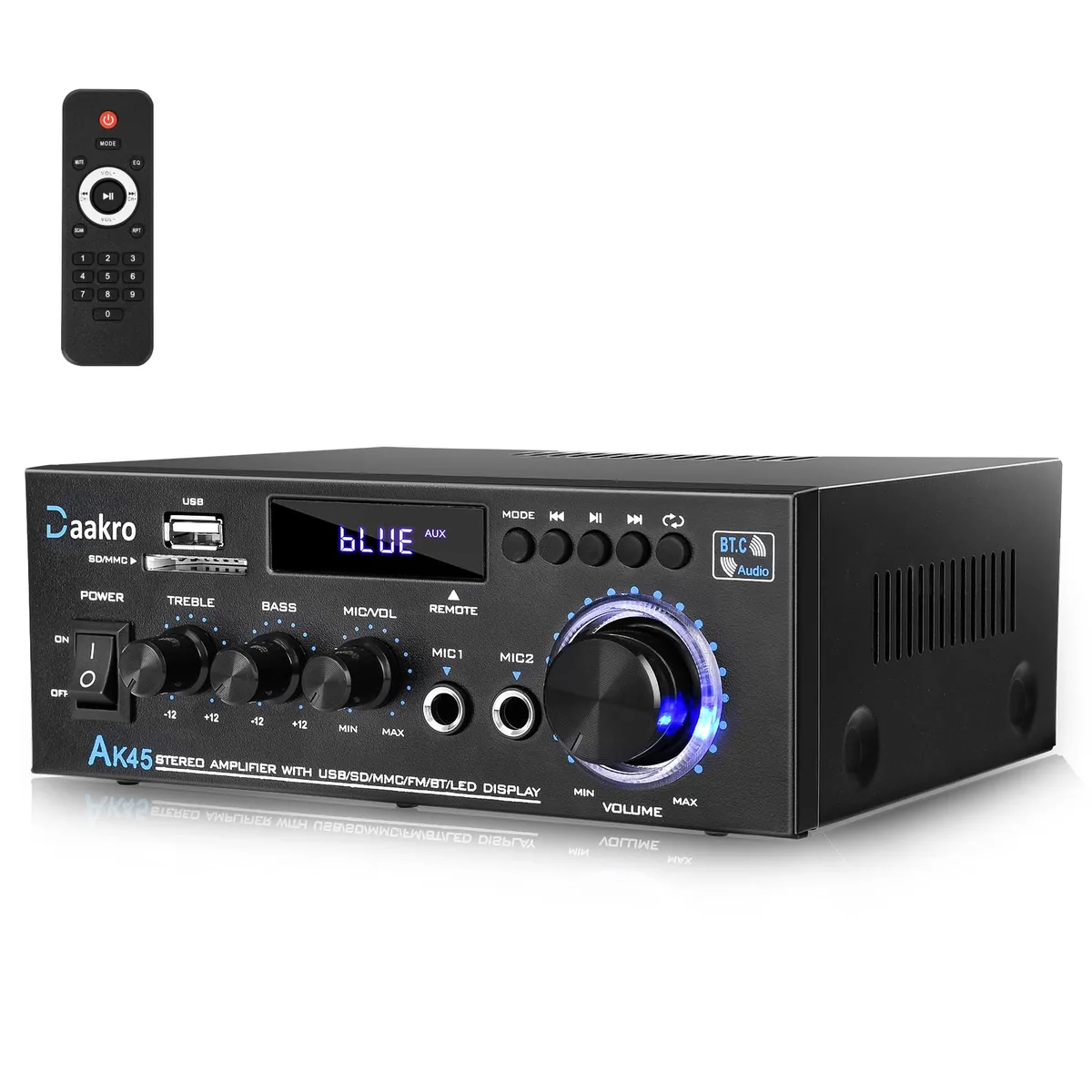  AK45 Stereo Audio Amplifier 300W 2.0 Channel Bluetooth 5.0 — product photo
