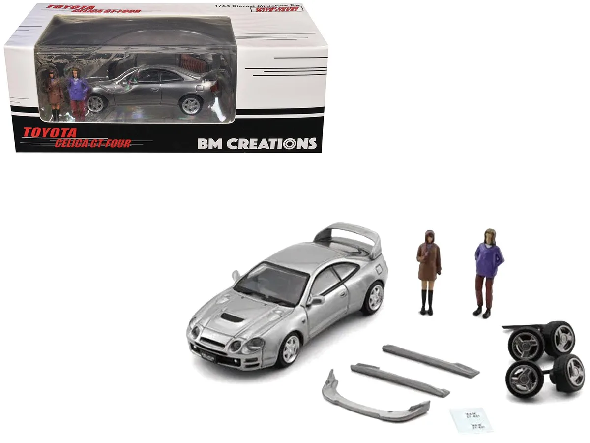 BM Creations BM Creations Toyota Celica GT-Four RHD ID Silver Metallic 1/64 Diecast with 2 Figures — product photo