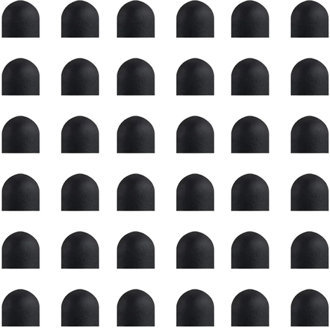 36 black rubber stylus tips in a small box