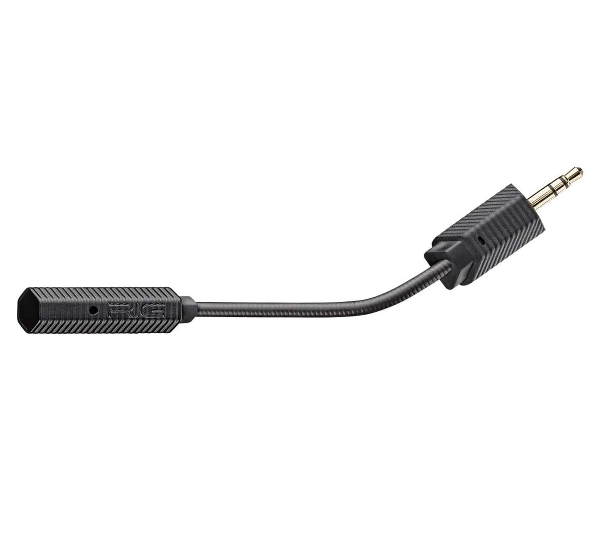 Black detachable boom microphone with XLR connector for RIG 700 Series headsets
