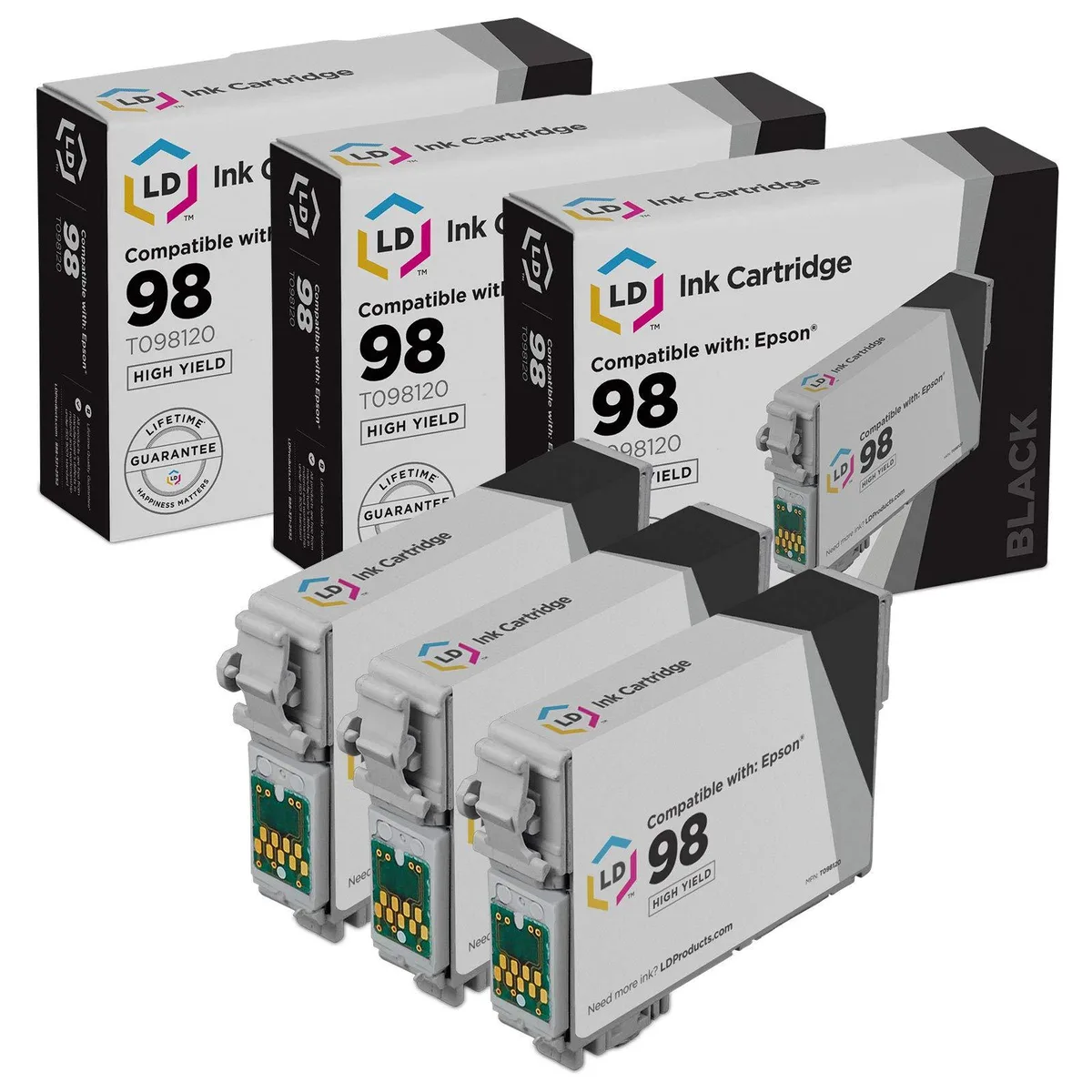 LD Products LD Products Epson 98 High Yield Black Ink Cartridge 3-Pack — product photo