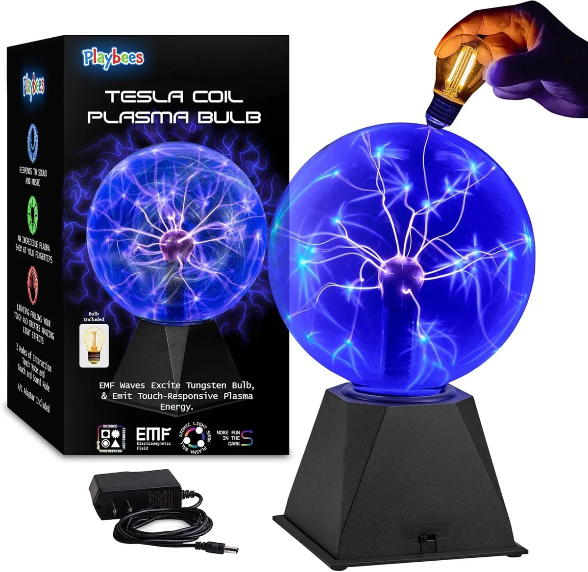 PlayBees PlayBees 7 Inch Plasma Ball Blue — product photo
