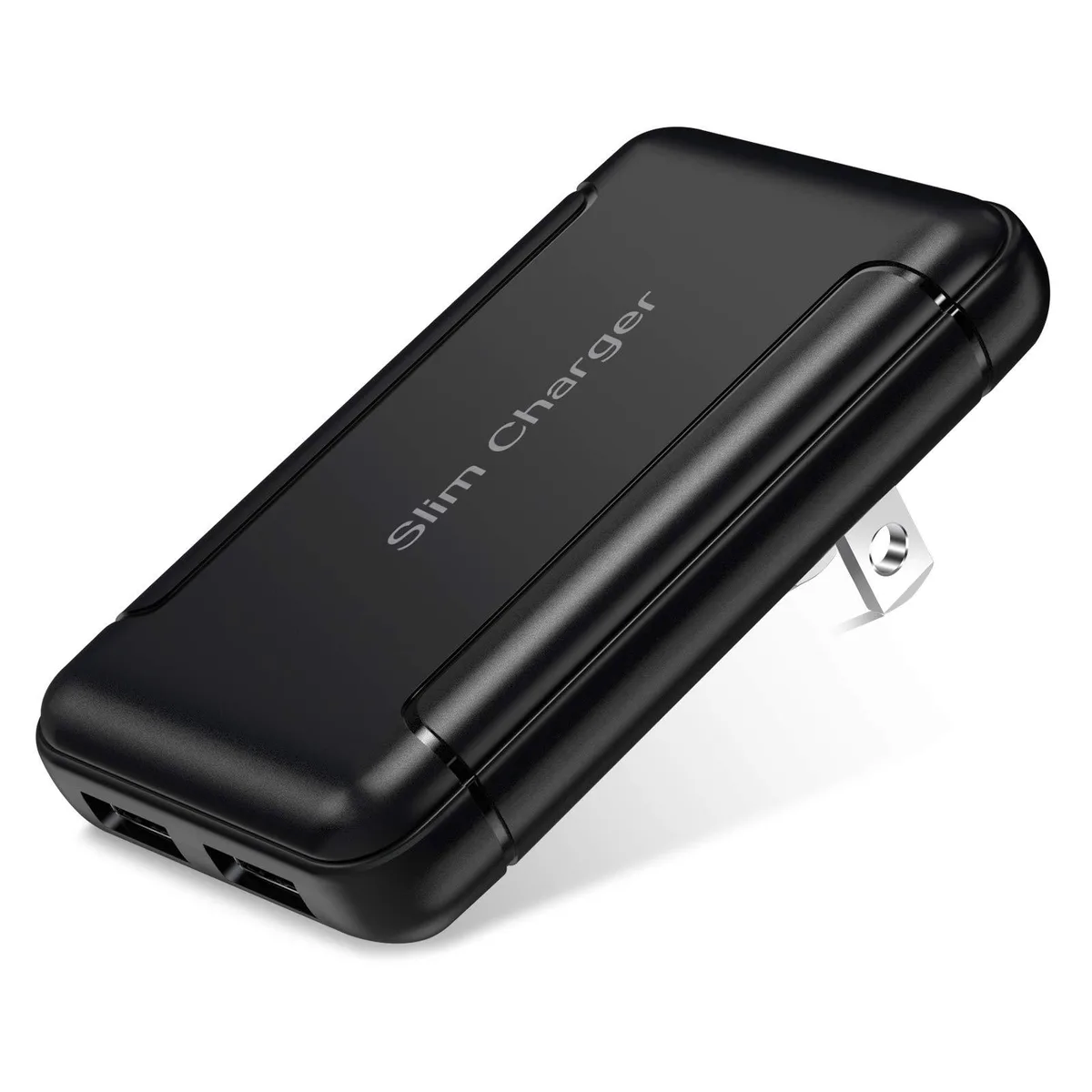  OKRAY BHSC-2U dual USB-A wall charger 5 V 3 A black foldable — product photo