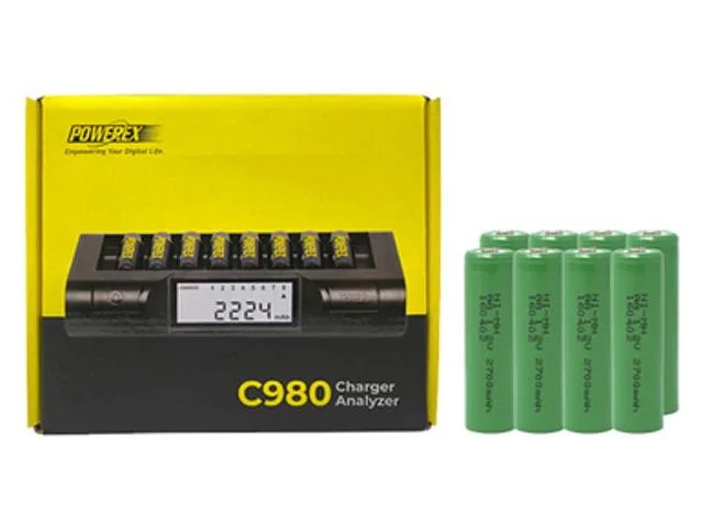 DUSLAN DUSLAN C980 Smart Charger &amp; 8 AA NiMH Batteries 2700 mAh — product photo