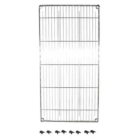 Chrome shelving unit, 18 by 36 inches, wire frame finish