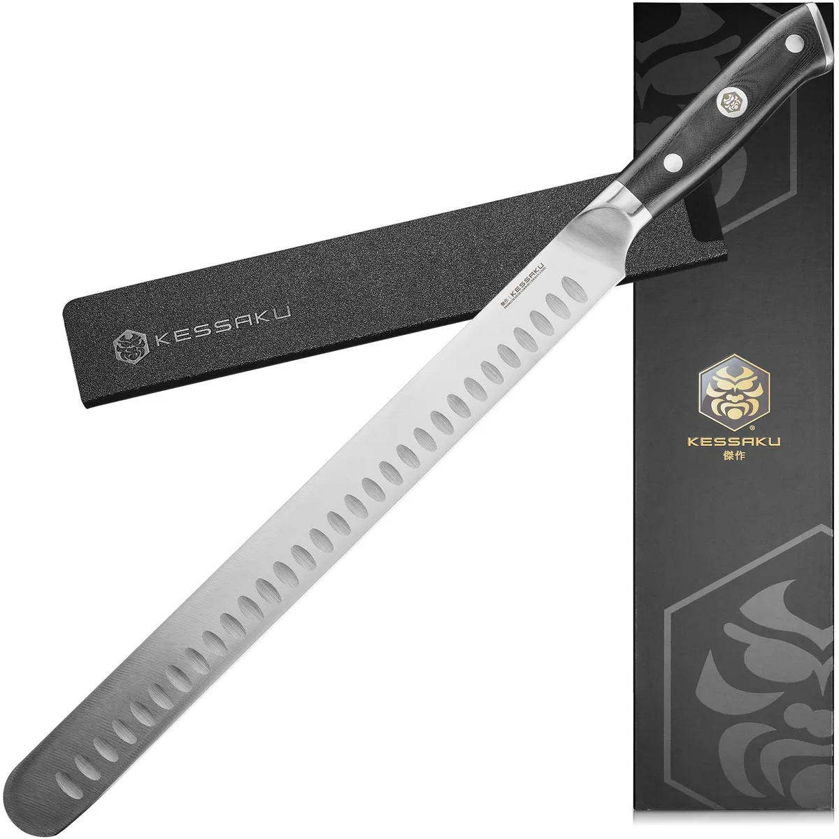 Kessaku Kessaku Dynasty Series Carving Knife 12 inch Granton Edge 1.4116 Steel G10 Handle — product photo
