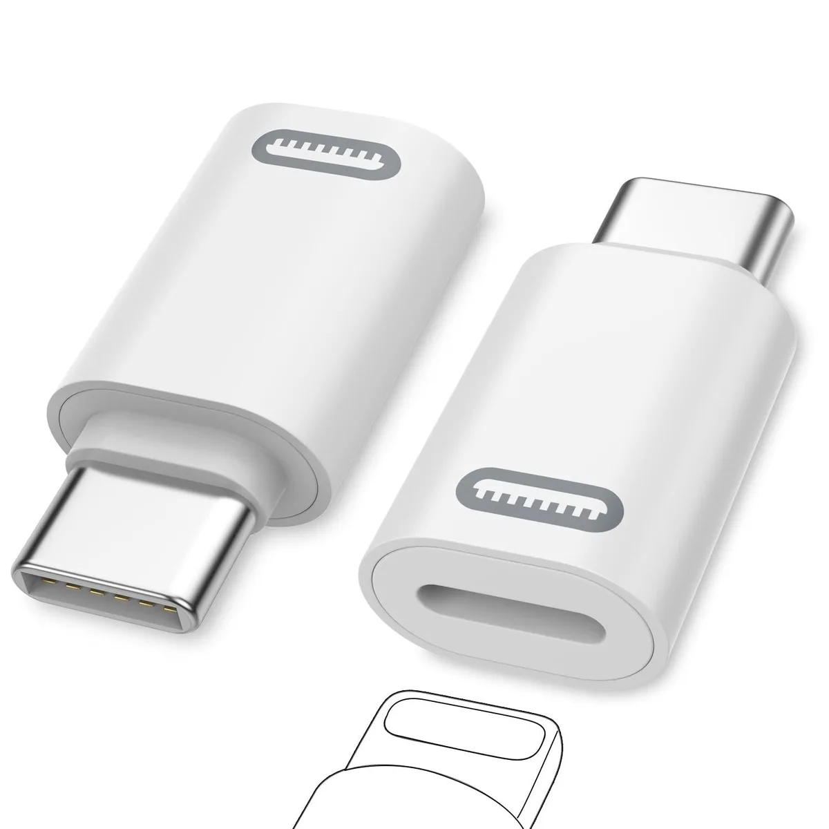  MoKo P840401409879 USB-C to Lightning Adapter 2-Pack White — product photo