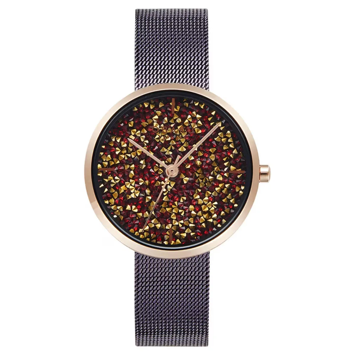Obaku stainless steel watch with multicolor dial and bracelet