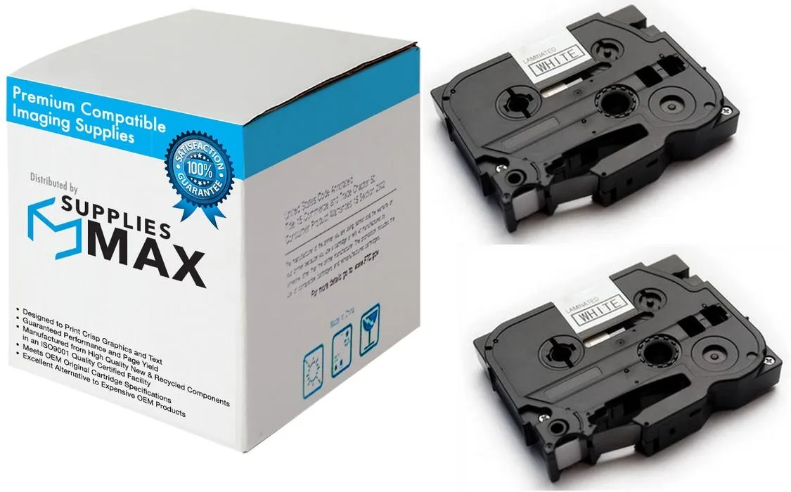 SuppliesMax SuppliesMax Brother TZE-131_2PK Black on Clear Label Tape 2/pack 12mm x 8m — product photo