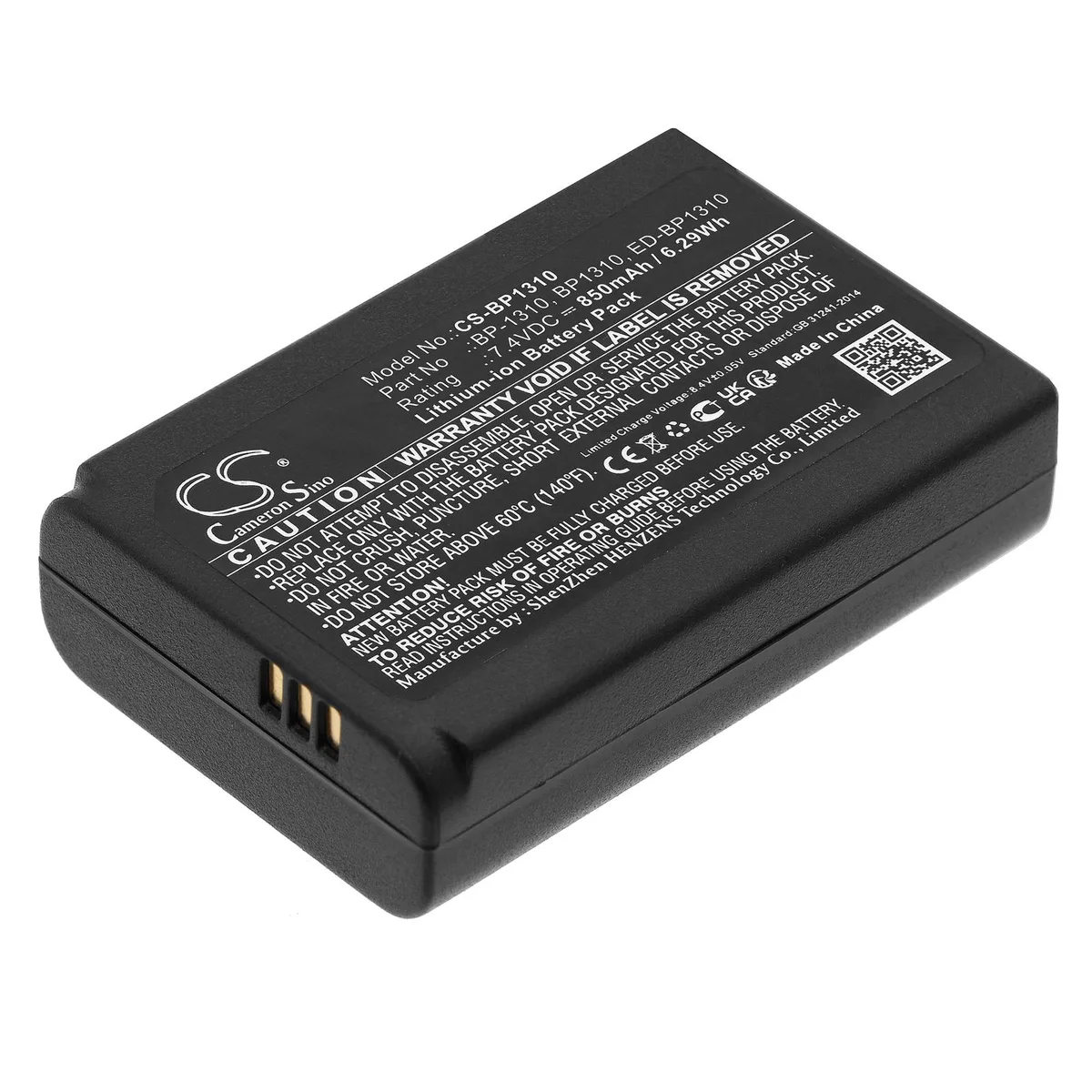 Cameron &amp; Co Cameron &amp; Co DS-CS-BP1310 camera battery Li-ion 7.4V 1100mAh black — product photo