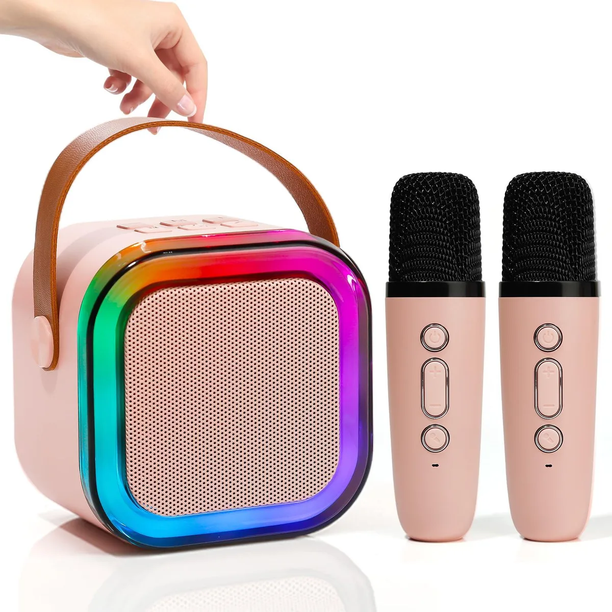 Generic K012 Karaoke System with 2 Wireless Microphones Pink — product photo