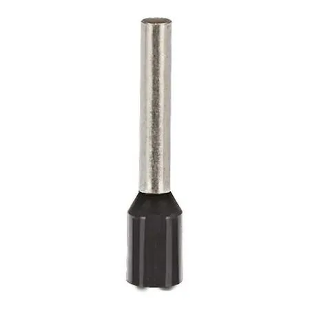 Black insulated copper ferrules with tin-plated barrels in bulk pack of 500