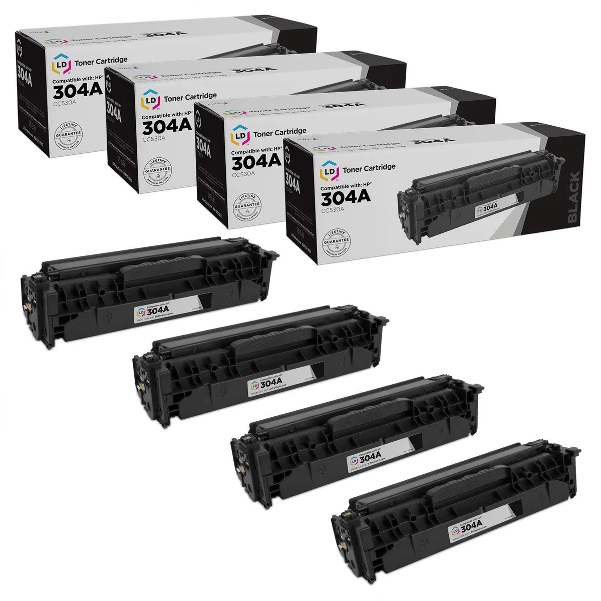 LD Products LD Products HP 304A CC530A Black Toner Cartridge 4-Pack — product photo