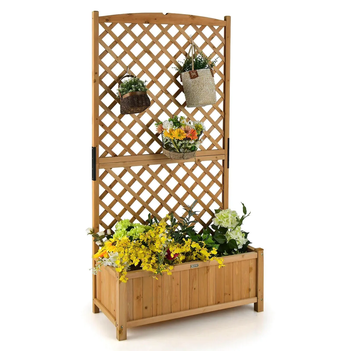 SlickBlue SlickBlue Planter Raised Bed with Trellis Orange 35.5" x 17.5" x 71 — product photo