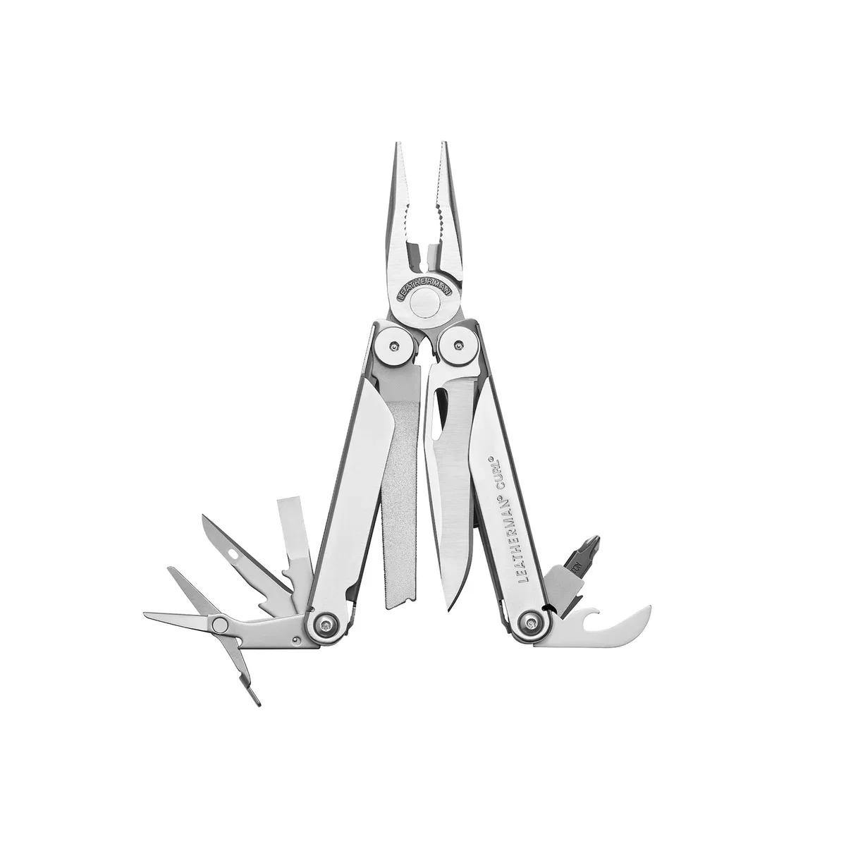Compact stainless multitool with pocket clip, 4 inches closed