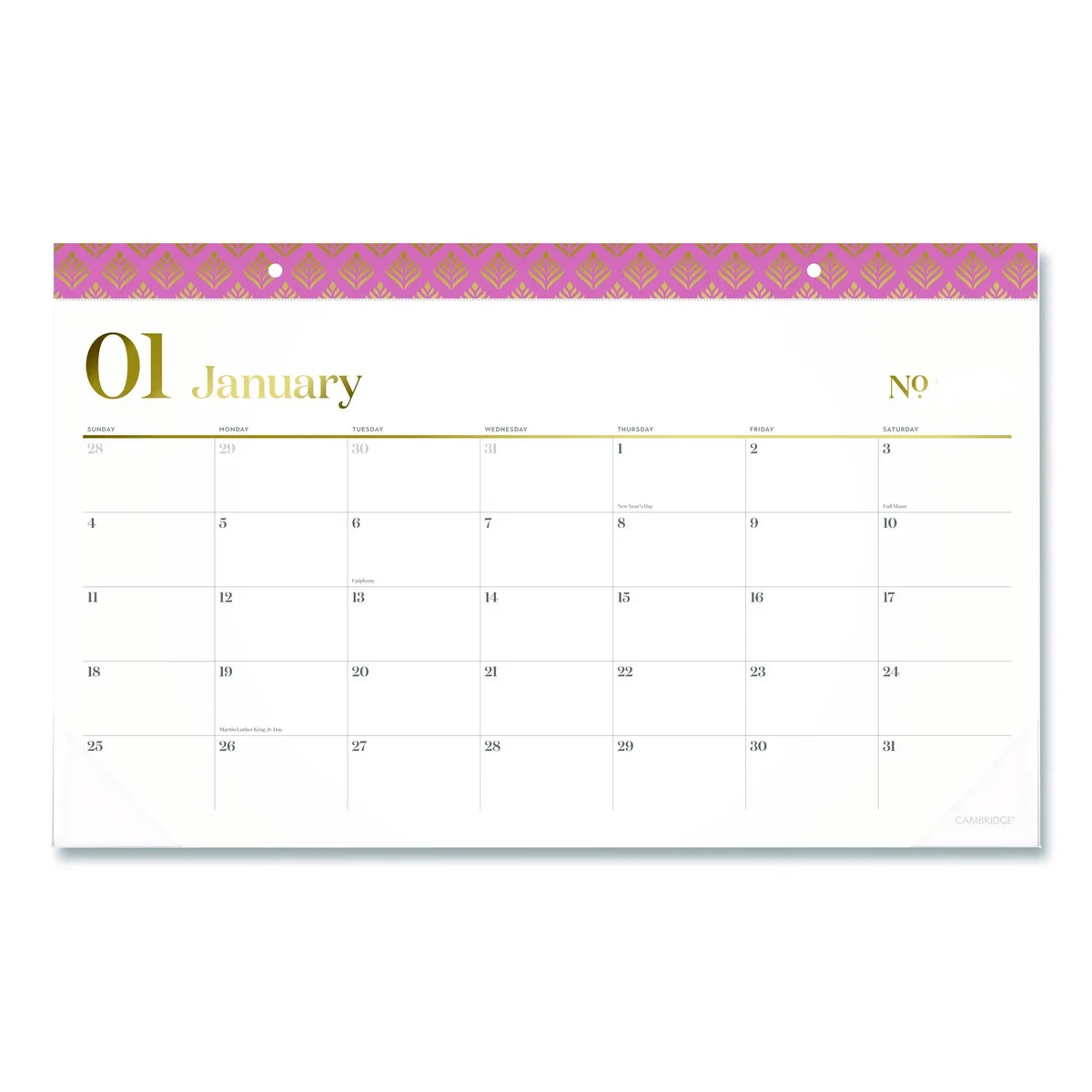Mead Mead Workstyle Compact Deskpad 17.75 x 11 Pink Headband 12-Month 2026 — product photo