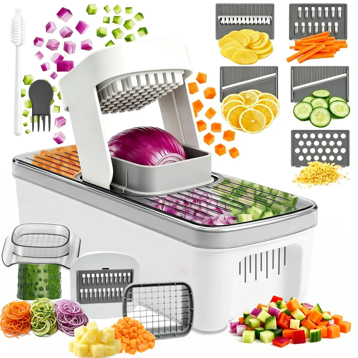  LOVEALERT VC-White 7-in-1 Vegetable Chopper — product photo