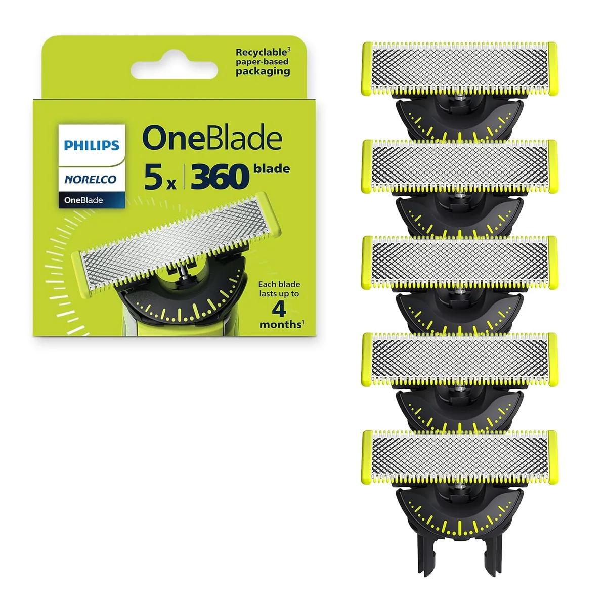 Norelco Norelco QP450/80 OneBlade 360 replacement blades 5 pack — product photo