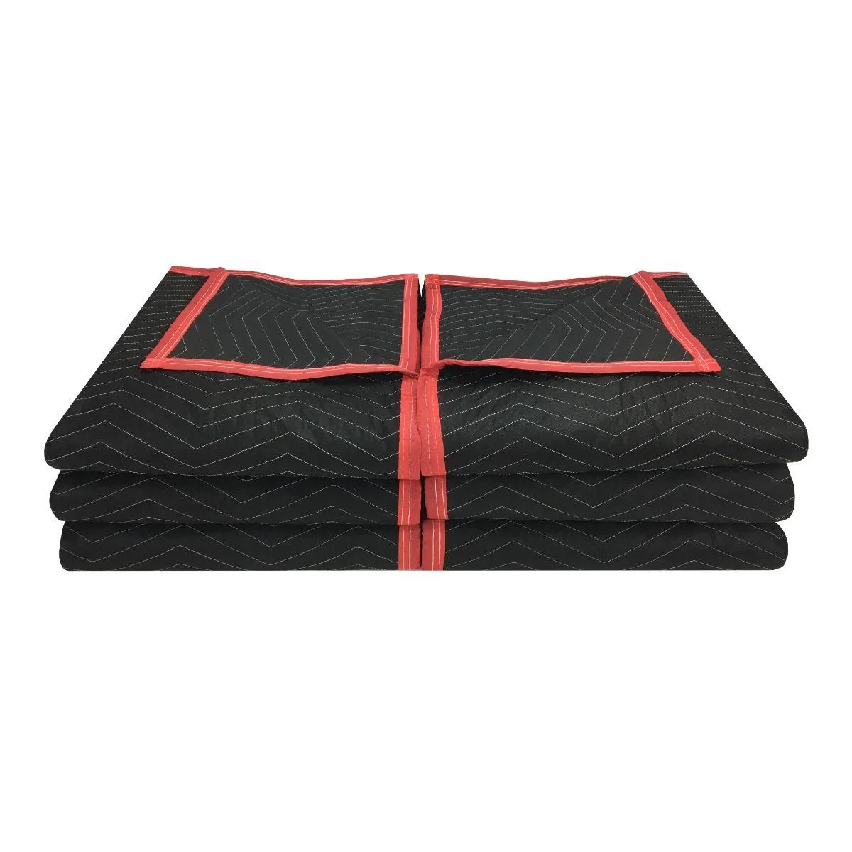 UBMOVE UBMOVE 6 Pack Deluxe Moving Blankets 72x80 5.42lbs Black/Red — product photo