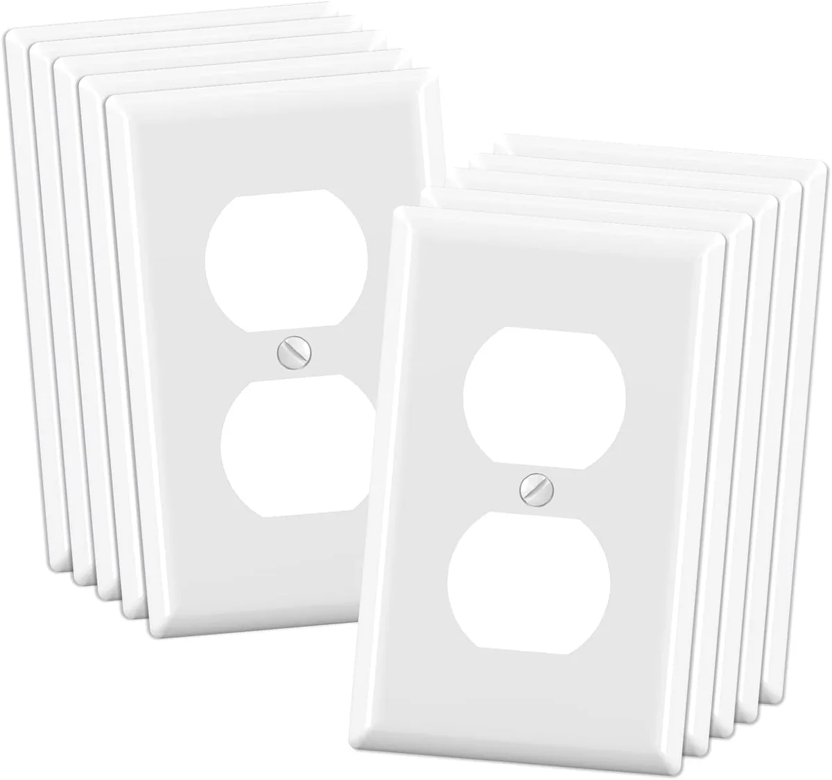  3021 10-Pack Glossy White Polycarbonate Switch Plate — product photo