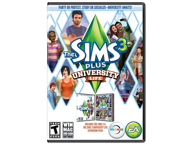 Electronic Arts Electronic Arts ELC-73086 Sims 3 Plus University Life pc game — product photo
