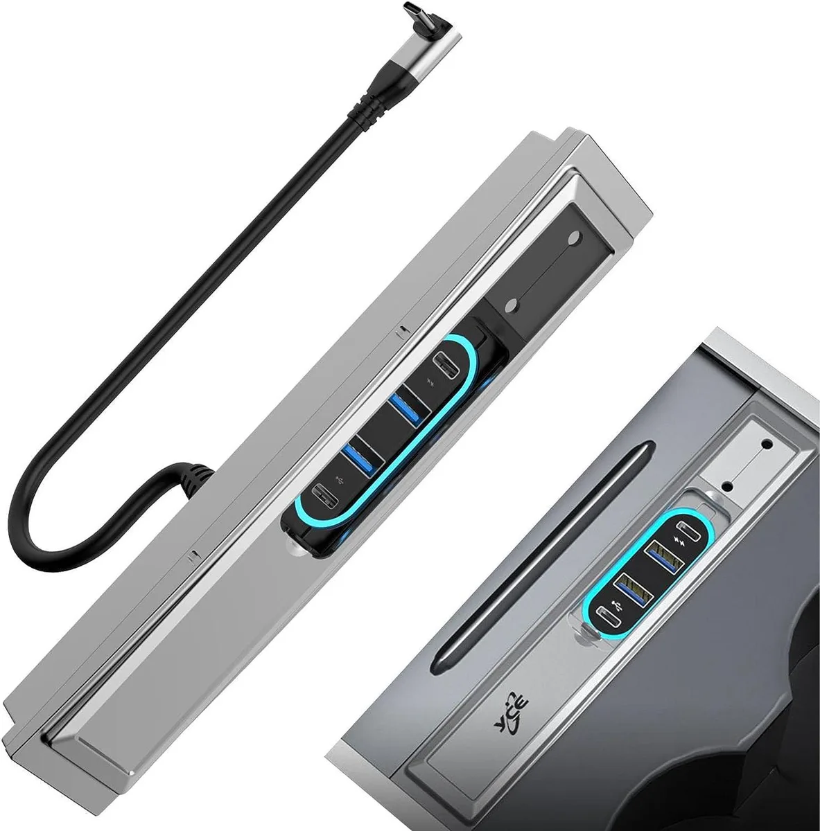 Werleo Werleo 3/Y Car USB Hub 27W Fast Charging LED Lighting Silver — product photo
