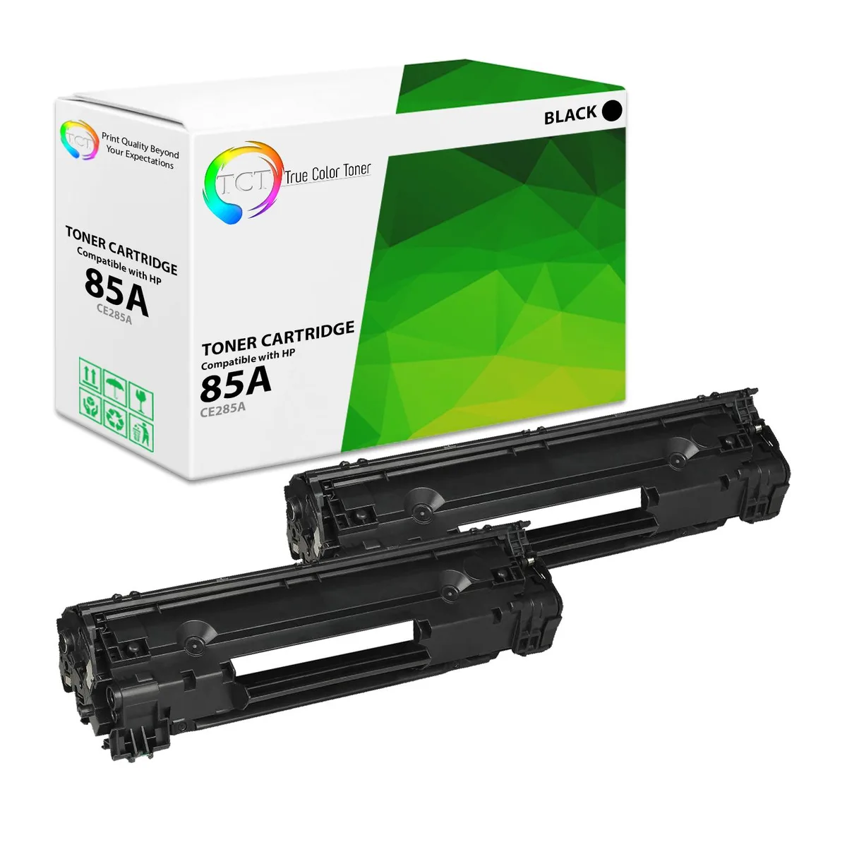 True Color Toner True Color Toner 85A CE285A Black Toner Cartridge 2 Pack 1600 Pages — product photo