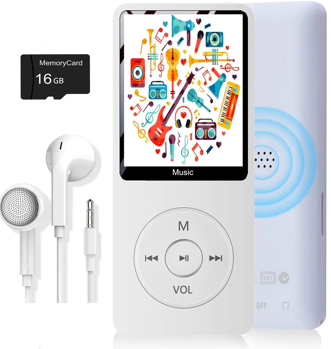  Dyzeryk JS-01 MP3 Player 16GB White 1.8 inch — product photo