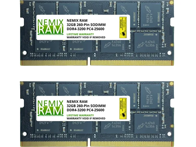 NEMIX RAM NEMIX RAM 64GB (2x32GB) DDR4 3200 CL22 2Rx8 1.2V 260-Pin SODIMM laptop RAM — product photo