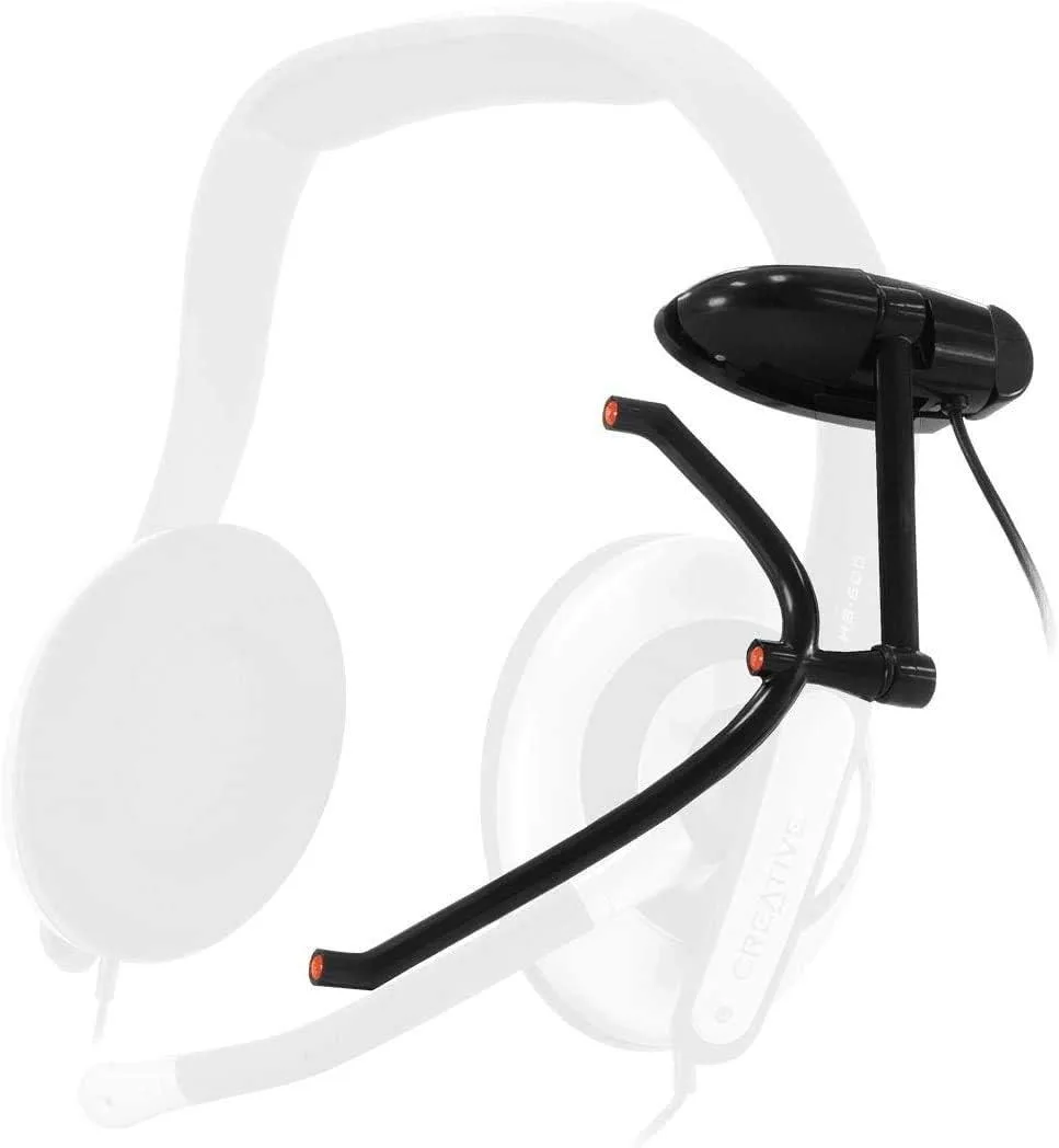 Lightweight black LED head-tracking clip with USB power pass-through, fits headset bands up to 1 1/4 wide