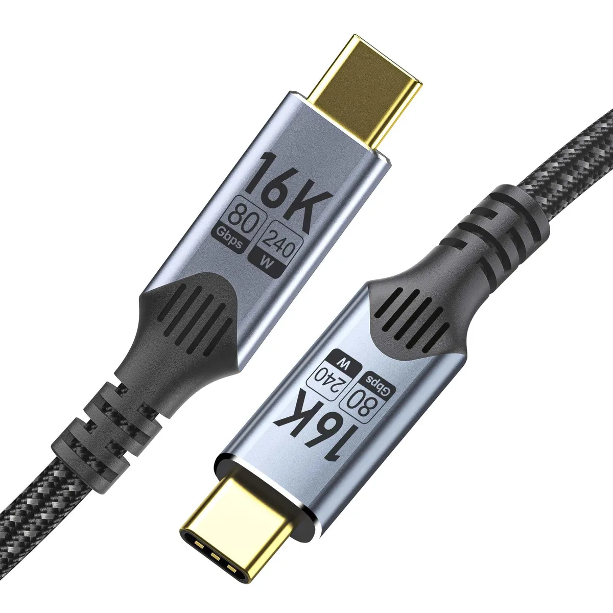 Vszerda Vszerda USB-C cable 0.3 m 80 Gbps 240 W 16K 60 Hz braided — product photo