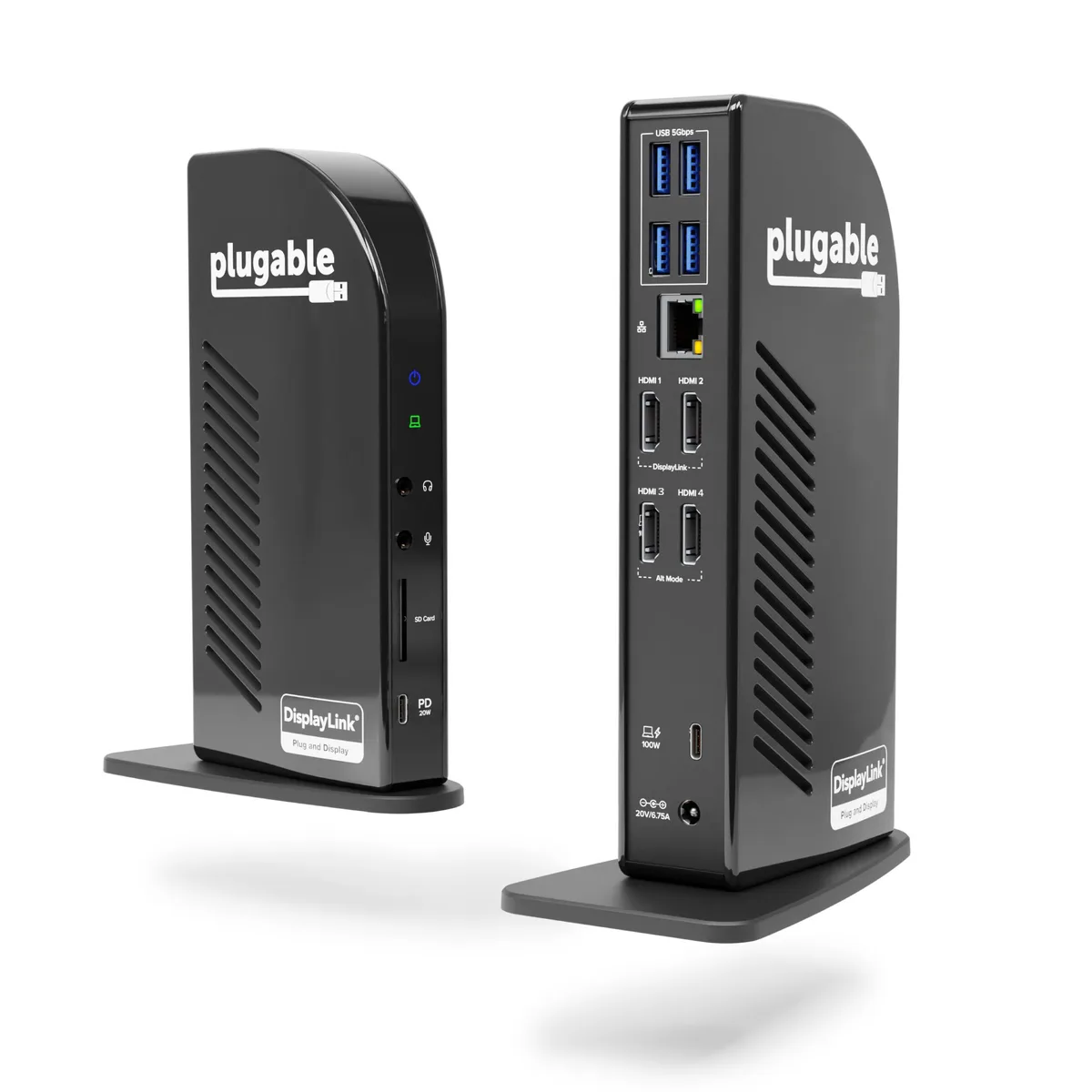 Plugable Technologies Plugable Technologies UD-3900C4 Docking Station 14-in-1 4x HDMI 96W Charging — product photo