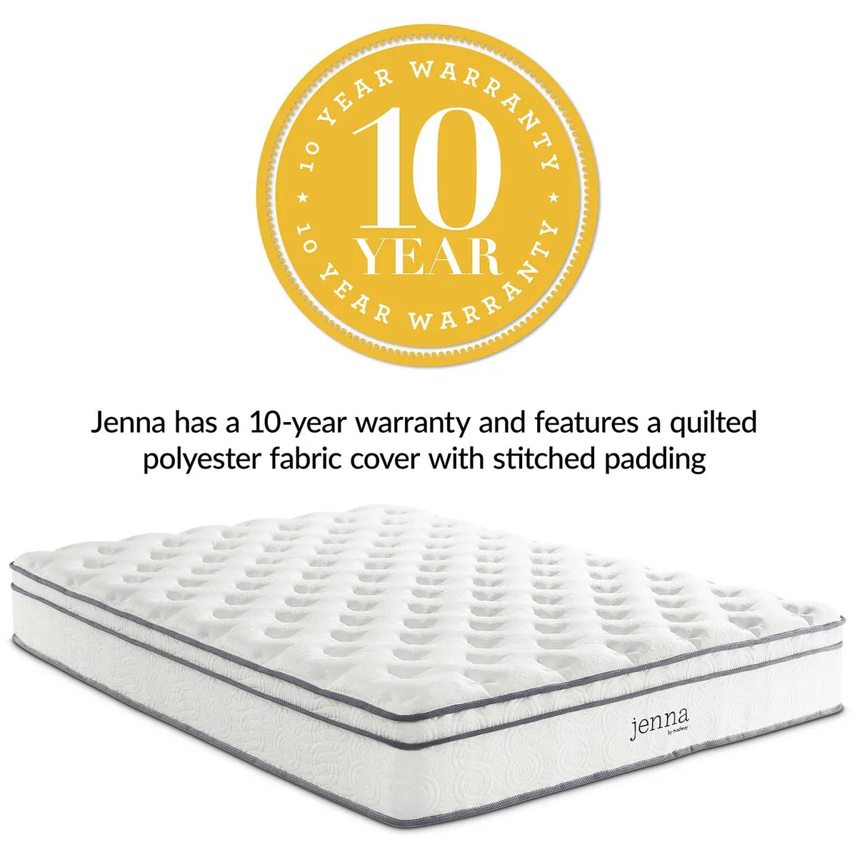 Modway Furniture Modway Furniture Jenna 10" Full Innerspring Mattress 75"L x 54"W x 10"H — product photo