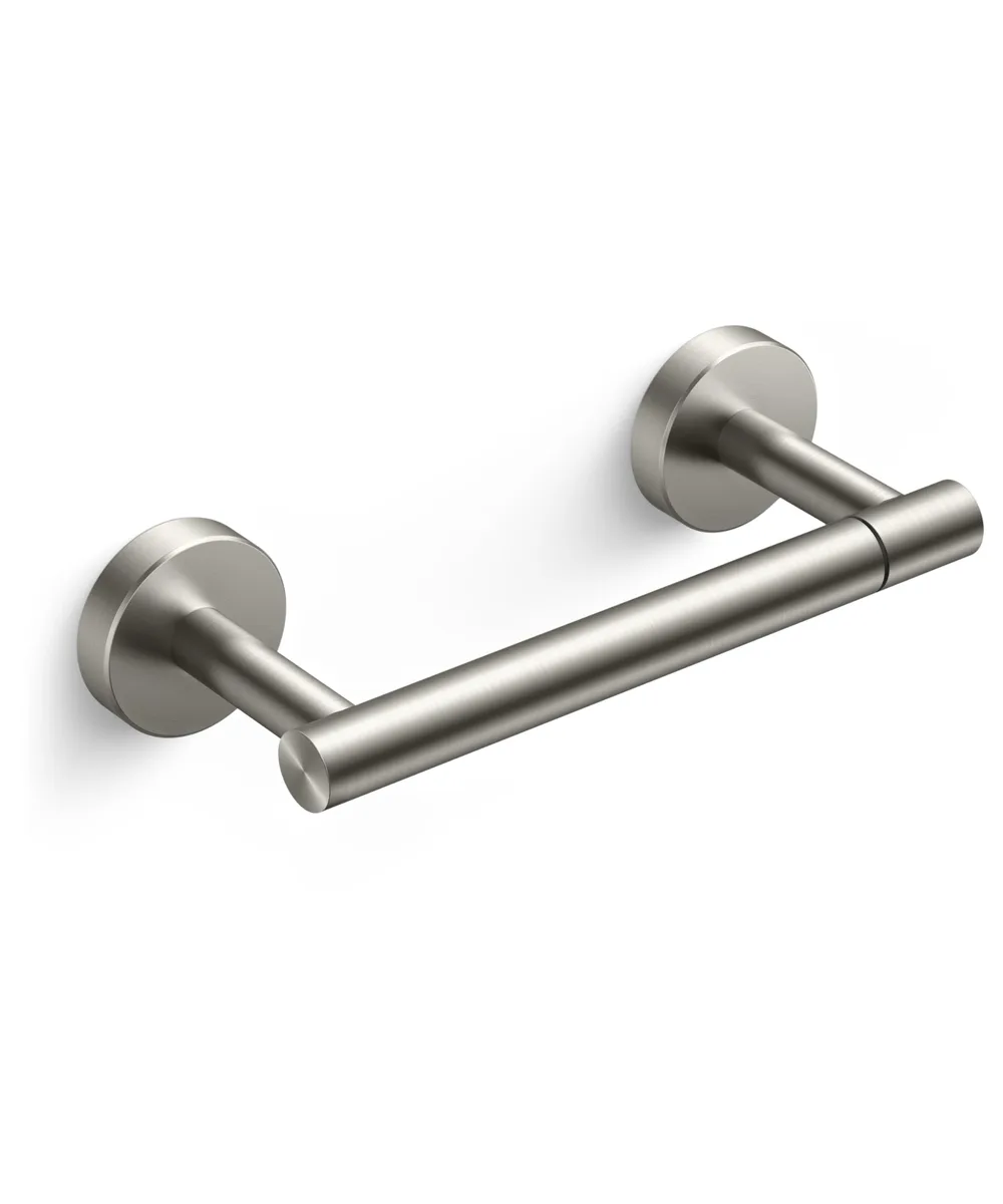 Brushed nickel SUS304 stainless steel double-post pivoting toilet paper holder