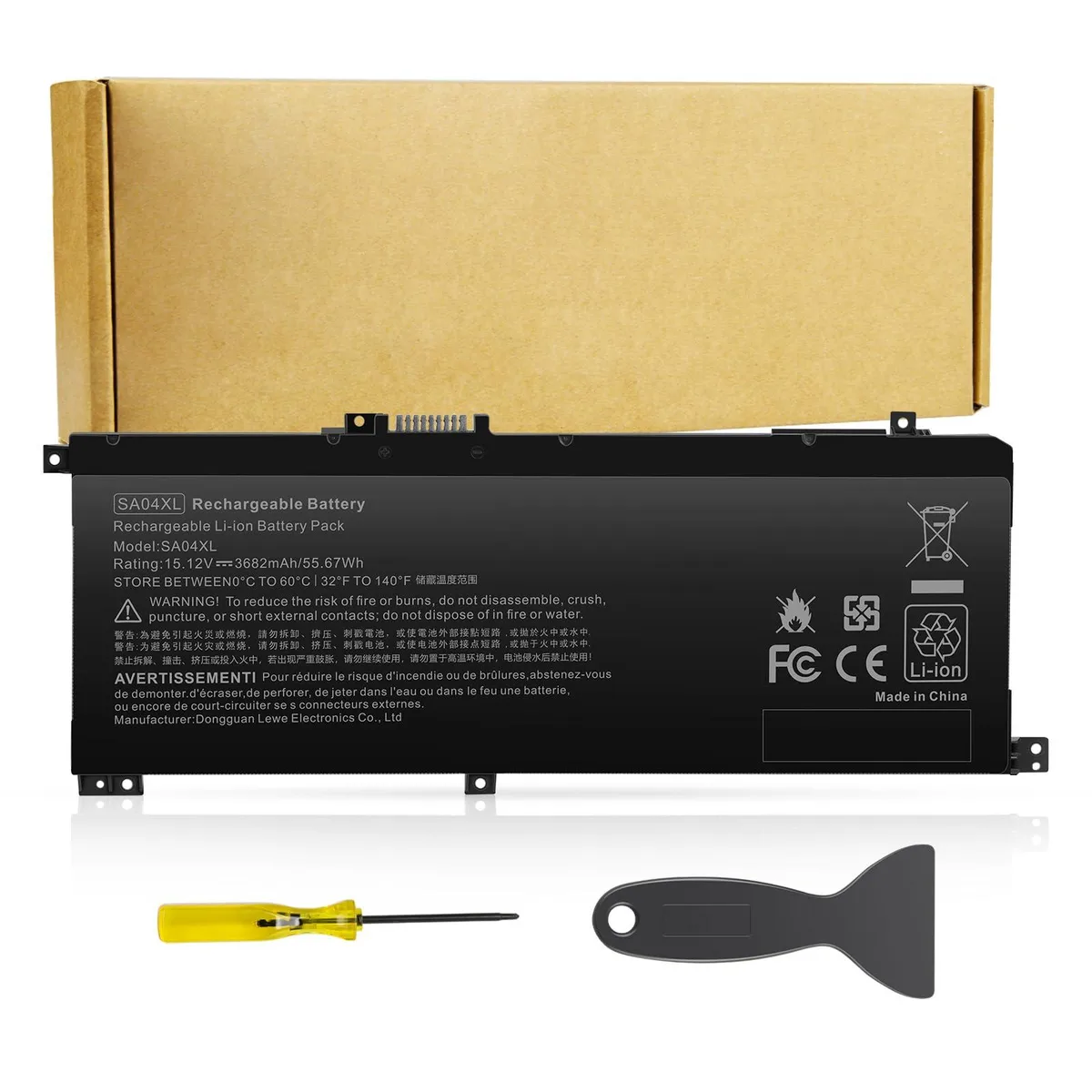  SA04XL 55.67Wh 15.12V 4-cell laptop battery — product photo