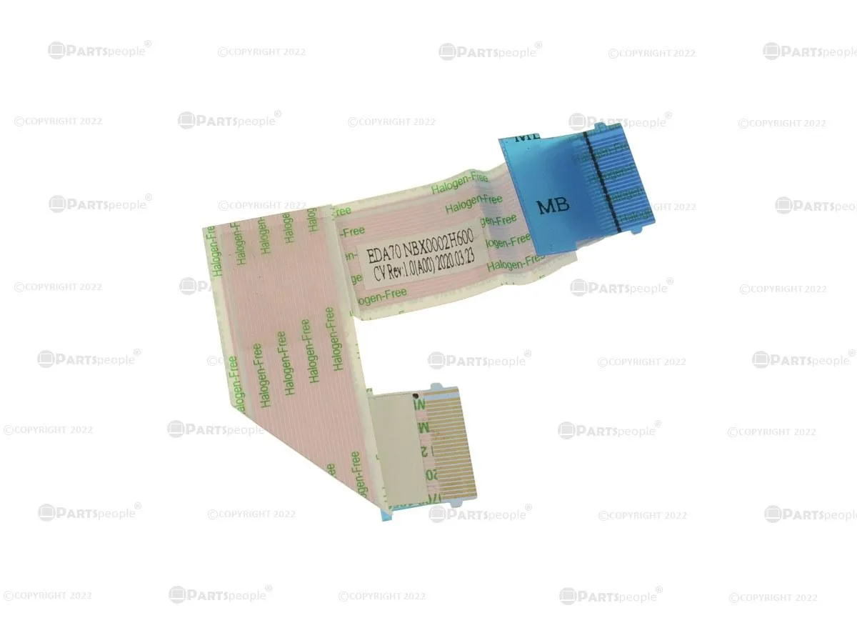 Flat orange ribbon cable with connectors on both ends