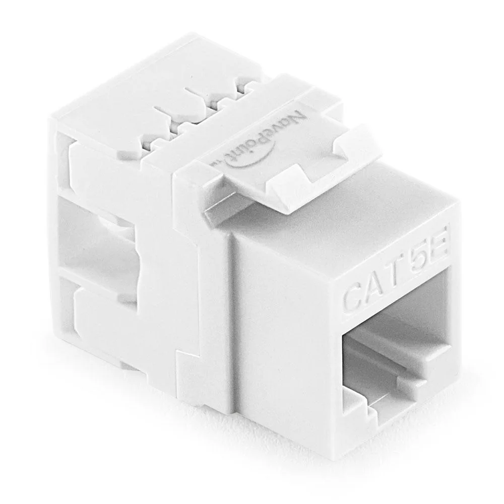 NavePoint NavePoint Cat5e 180 Degree Keystone Jack White 25-Pack — product photo