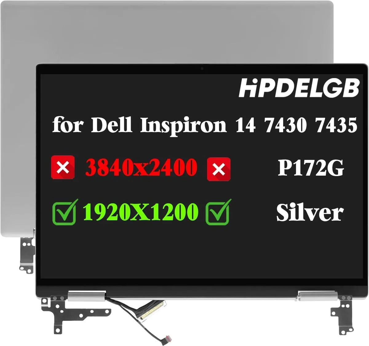 NUOLAISUN NUOLAISUN 14.0" 1920x1200 Touch Screen for Dell Inspiron 7430 7435 P172G Silver — product photo