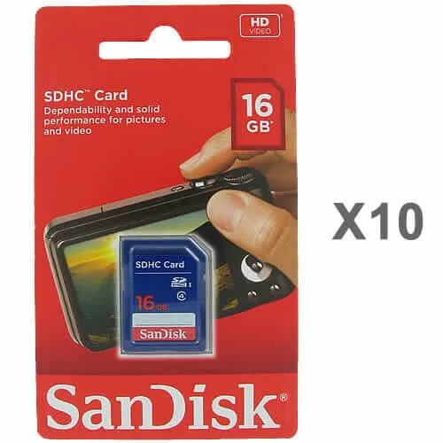 SanDisk SanDisk SDHC 16 GB Class 4 10-pack memory card — product photo