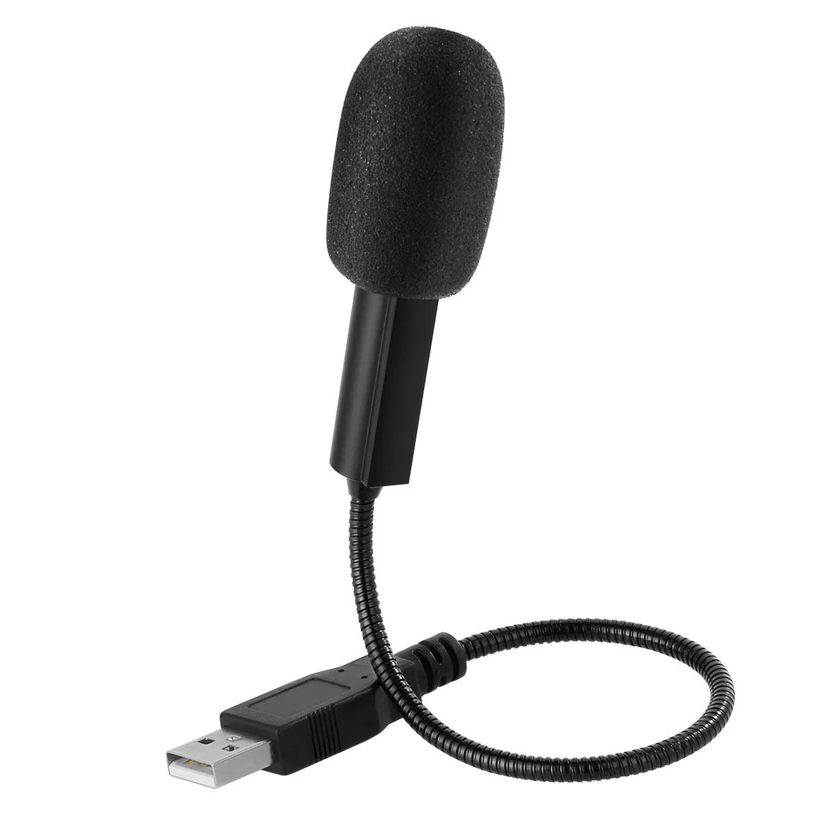 Corn Electronics Corn Electronics Mini USB Microphone with Gooseneck &amp; USB Sound Card, Black — product photo