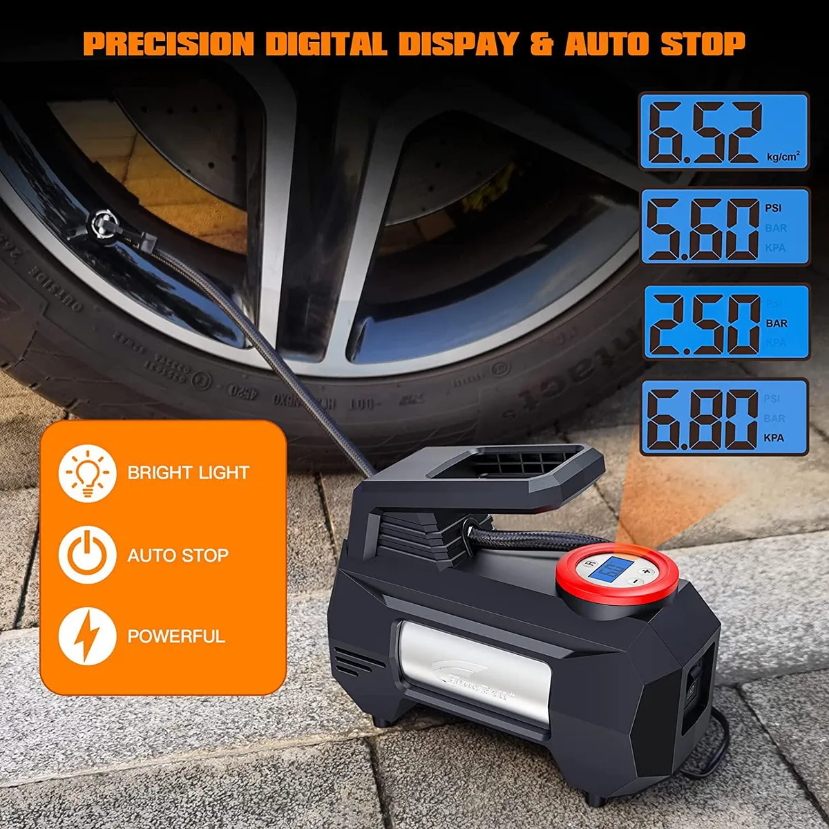 Corn Electronics Corn Electronics Portable Car Air Compressor 150 PSI 12V Black — product photo