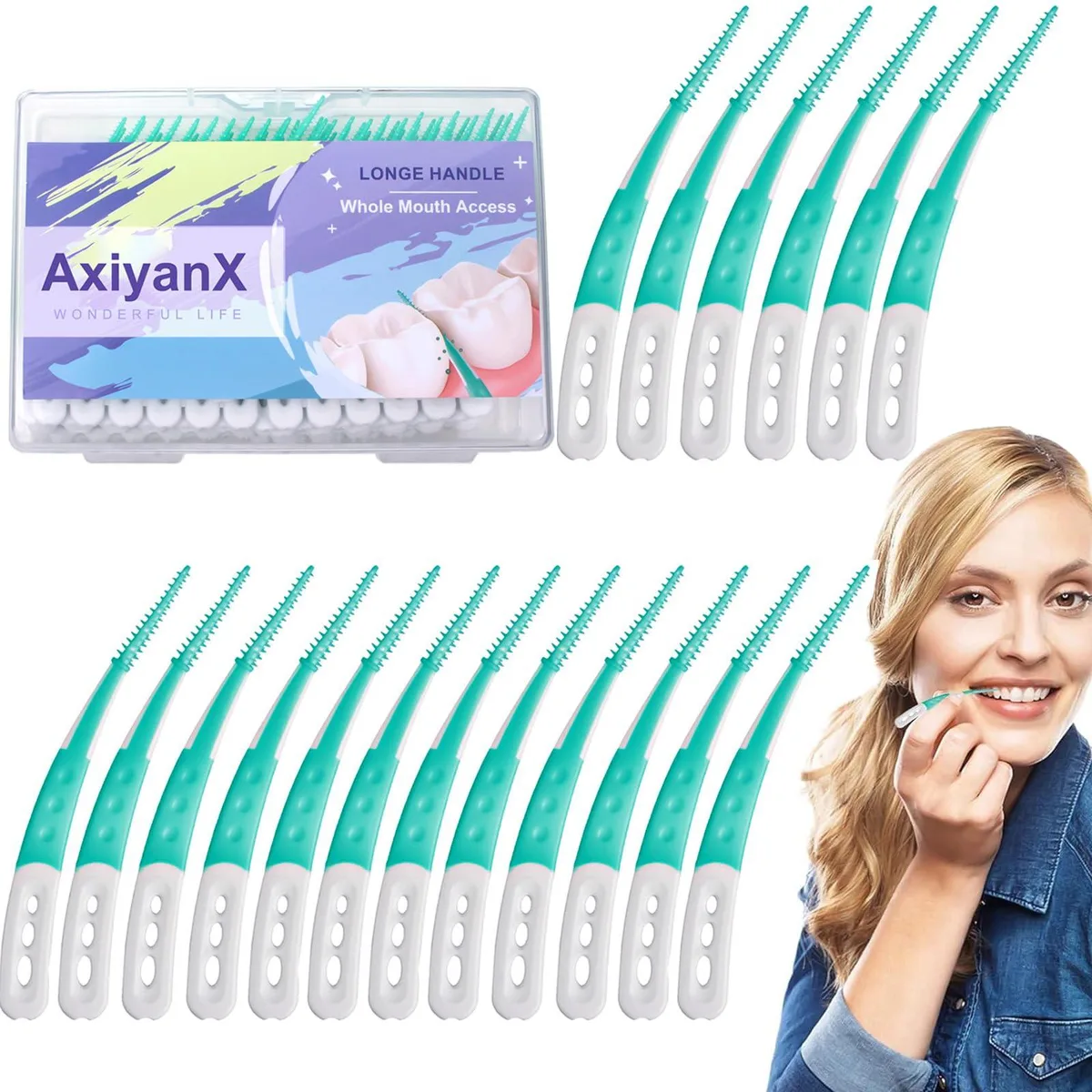 White floss picks in a small portable case