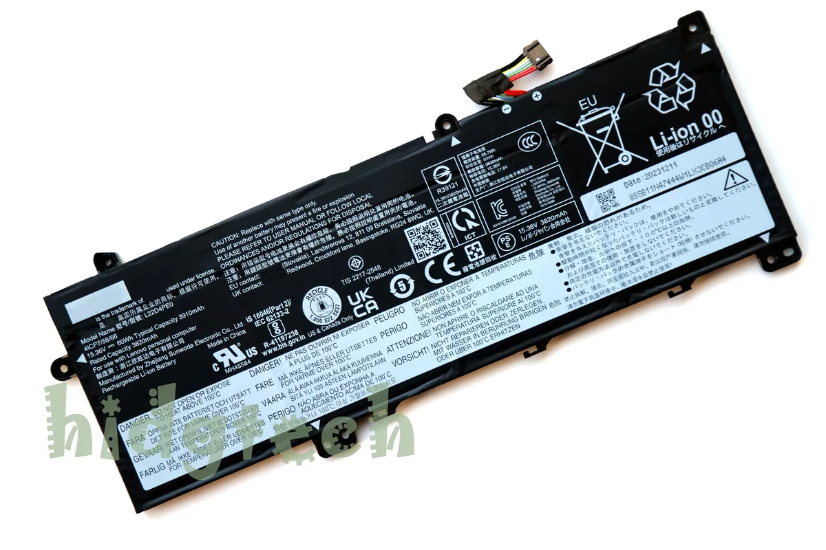 Beisite Beisite L22B4PE0 L22C4PE0 L22D4PE0 L22L4PE0 L22M4PE0 60Wh 15.36V laptop battery — product photo