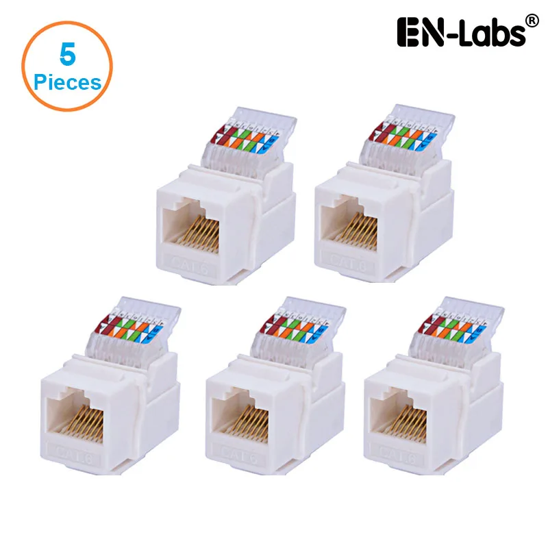 EN-Labs EN-Labs KSCAT65PK Cat6 UTP Keystone Jack 5-Pack Tool-Less — product photo