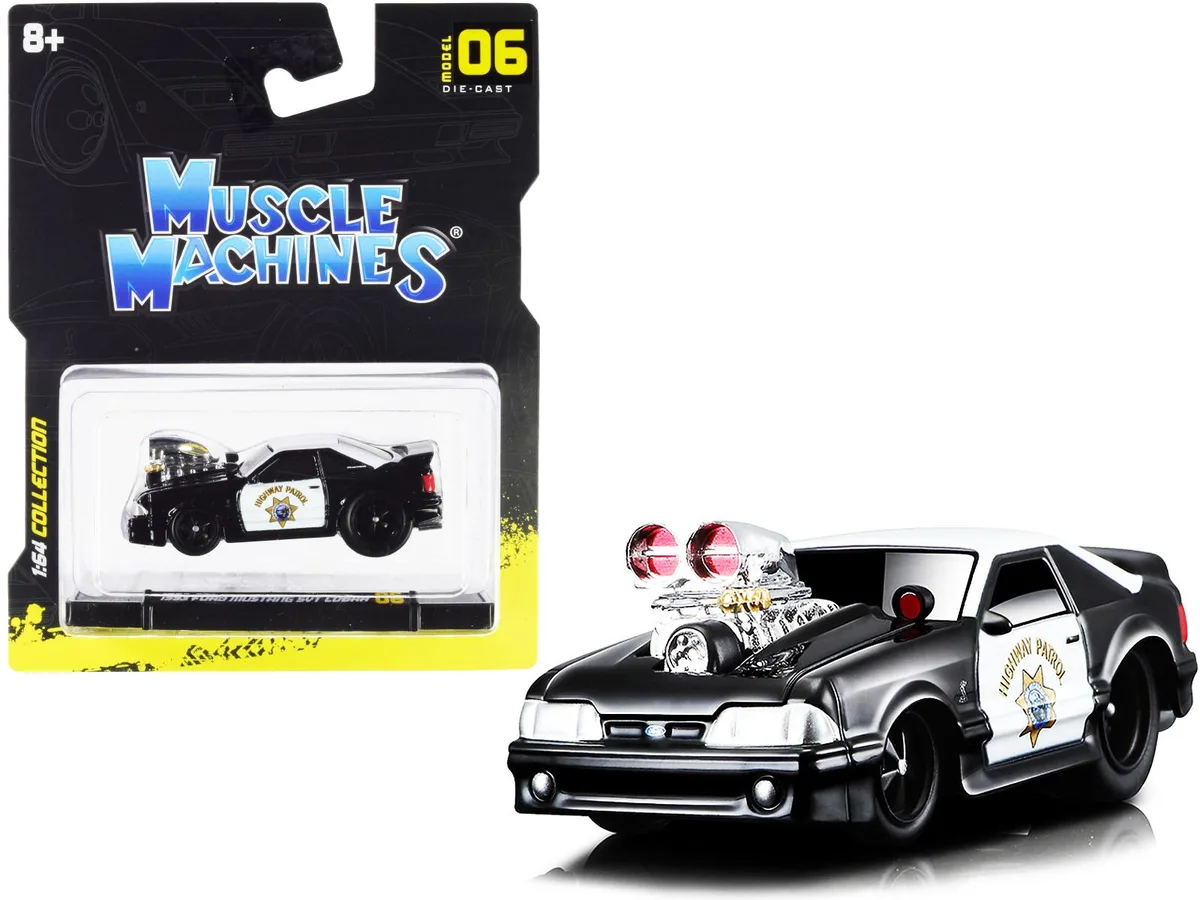 Muscle Machines Muscle Machines 1993 Ford Mustang SVT Cobra CHP 1/64 Diecast Hobby Collectible — product photo
