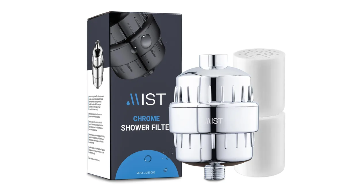 Mist Mist 15 Stage Chrome Shower Filter 2 Cartridges Water Filtration — product photo