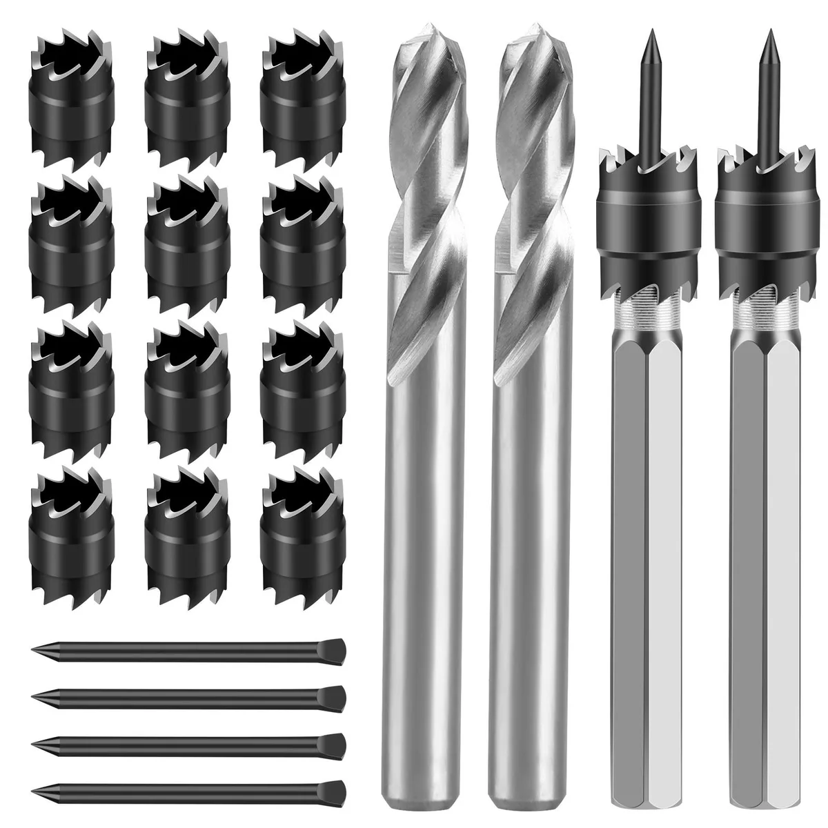 NSI NSI YDF03210171 20 Pcs Double-Sided Rotary Spot Weld Cutter Drill Bit Kit 3/8" HSS — product photo