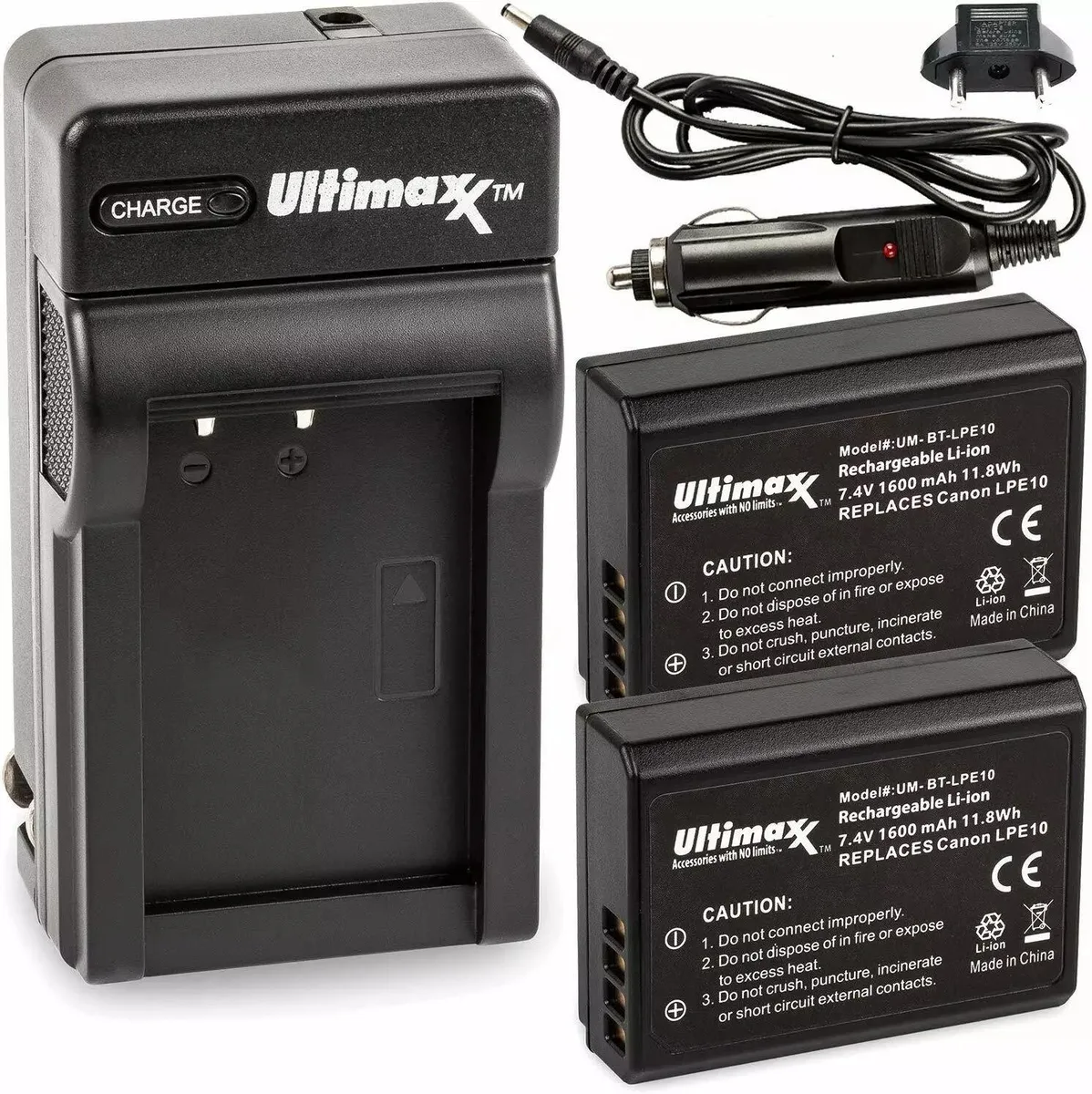 Ultimaxx Ultimaxx LP-E10 Battery Kit 1600mAh with Travel Charger — product photo