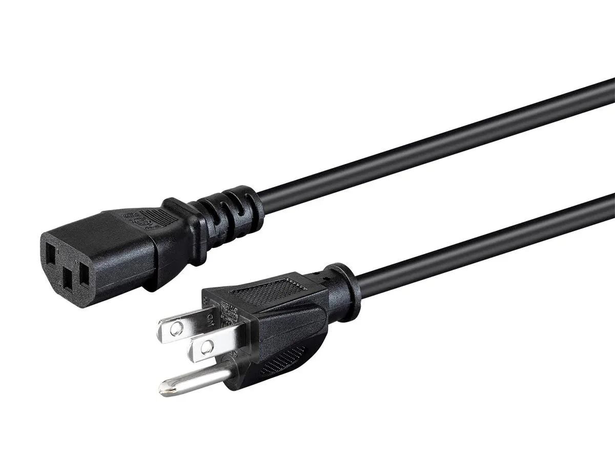 Monoprice Inc. Monoprice 135121 computer power cord 8 ft black NEMA 5-15P to IEC-320-C13 18AWG 10A 125V — product photo